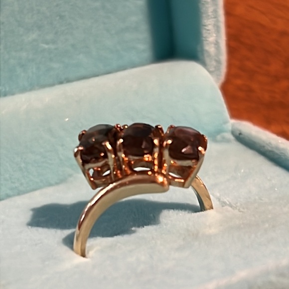 VINTAGE Brown Topaz 14KT Gold Ring - Picture 3 of 10